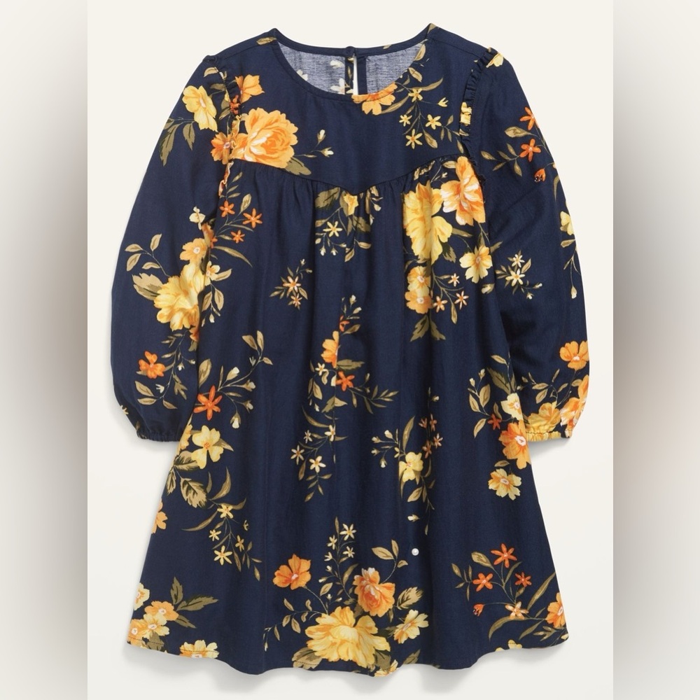 Old Navy Long-Sleeve Floral Swing Dress for Toddler Girls Size 3T
